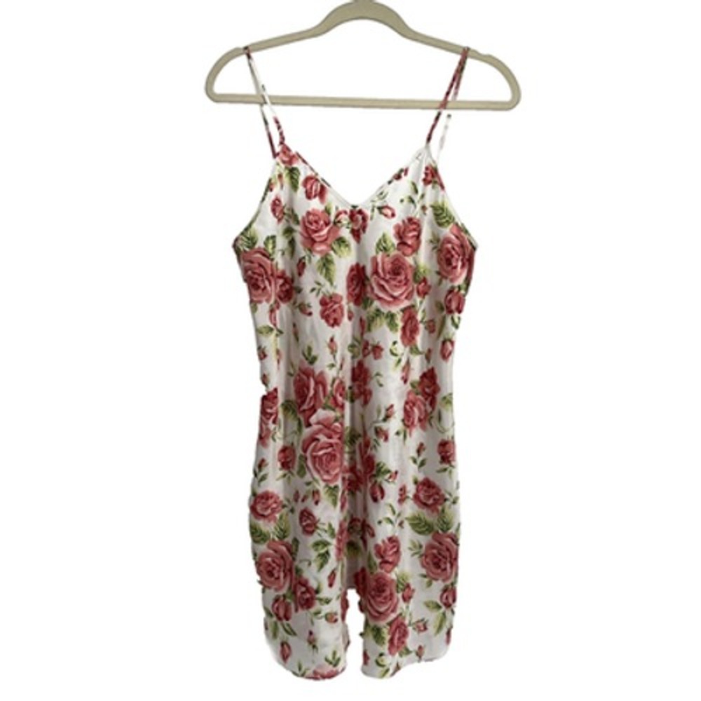 ALEXANDRA NICOLE Babydoll Nightie Medium Rose Spaghetti Strap Short Slip Chemise